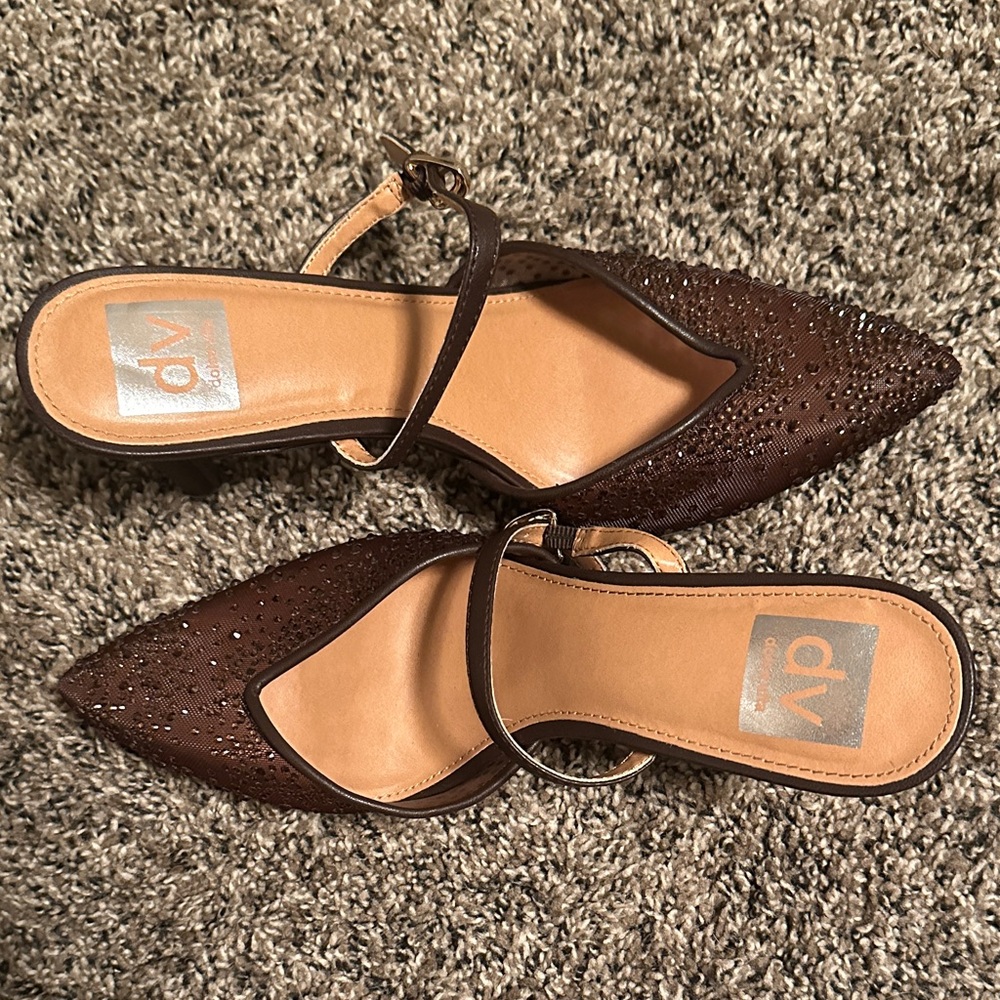 DV by Dolce Vita Women's Dark Brown Embellished Heels